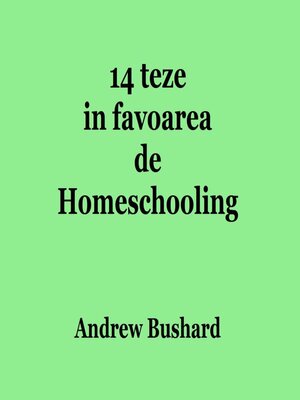cover image of 14 teze in favoarea de Homeschooling